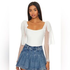 Intimately Free People Tongue Tied Bodysuit Ivory Size Small